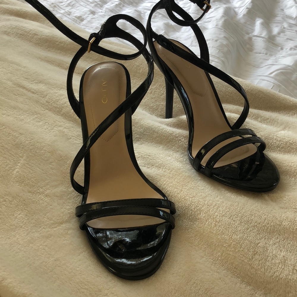 Aldo Black Strappy Heels